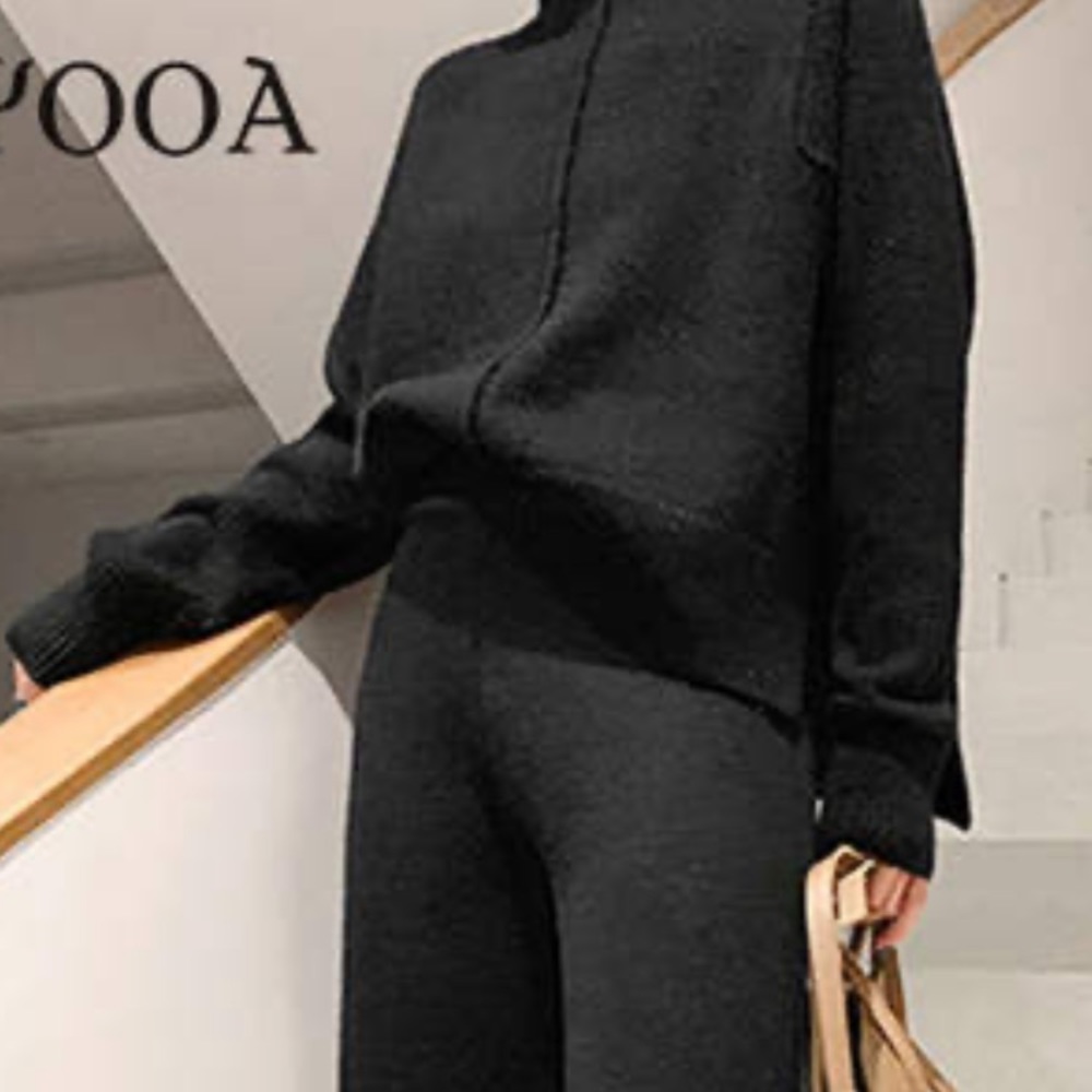 Sweater Set Warm Black Pants and Sweater